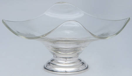 Sterling Hollowware Glass Compote & Sterling Base