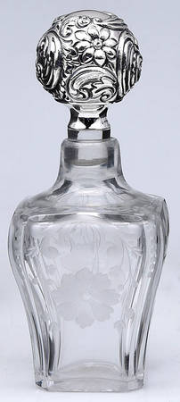 Sterling Hollowware Crystal Perfume Bottle with Sterling Stopper
