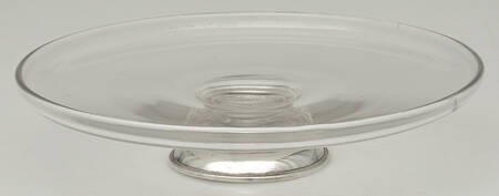 Sterling Hollowware Glass Cake Plate with Sterling  Base