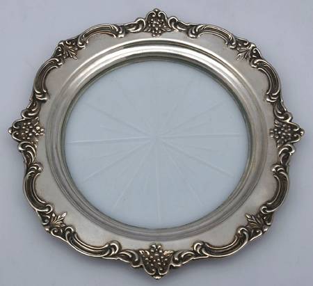Sterling Hollowware Crystal Lemon Dish with Sterling Rim