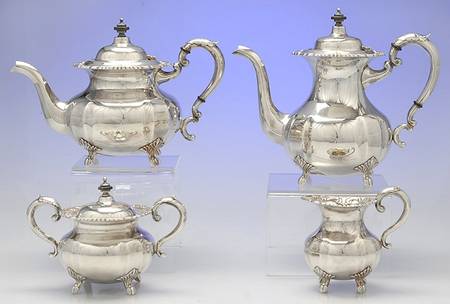 Sterling Hollowware 4 Piece Tea Set (SCP*, STP*, SCR*, SSU*)