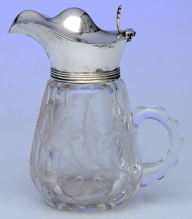 Sterling Hollowware Crystal Syrup with Sterling Lid
