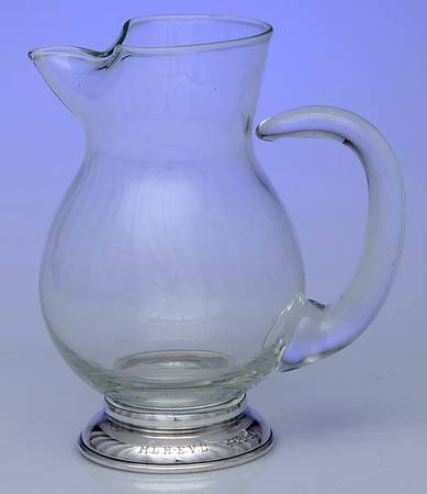 Sterling Hollowware Glass & Metal Pitcher