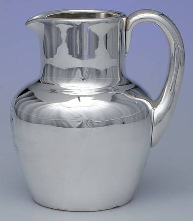Sterling Hollowware 40 Oz Glass Pitcher with Sterling Overlay & Handle