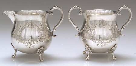 Sterling Hollowware Creamer & Open Sugar Set