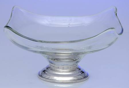 Sterling Hollowware Crystal Bon Bon with Sterling Base