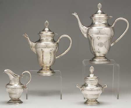 Sterling Hollowware 4 Piece Tea Set (SCP, STP, SCR, SSU)