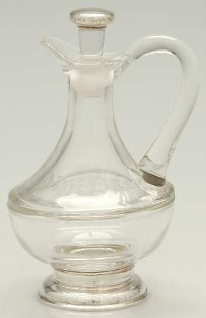 Sterling Hollowware Crystal Cruet Bottle with Sterling Stopper & Base