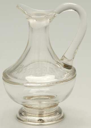 Sterling Hollowware Crystal Cruet Bottle w/Sterling Base,No Stopper