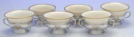 Sterling Hollowware Bouillon Cup with Liner - Set of 6