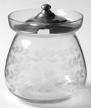 Sterling Hollowware Crystal Jam Jar & Silver Lid