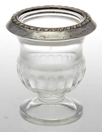 Sterling Hollowware Crystal Toothpick Holder W.Sterling Base