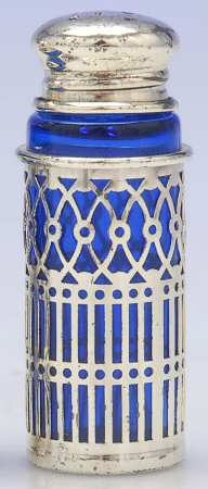Sterling Hollowware Salt Shaker W/Cobalt Liner