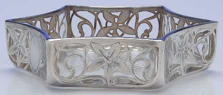Sterling Hollowware Crystal Bon Bon with Sterling Overlay