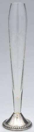 Sterling Hollowware Crystal Vase with Sterling Base