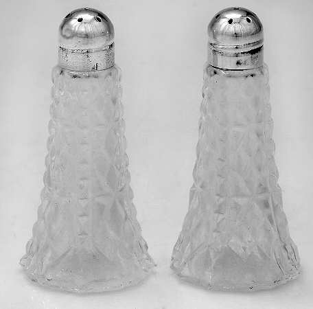 Sterling Hollowware Crystal Salt & Pepper W/Sterling Lids