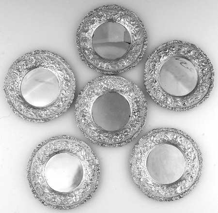 Repousse Style (Sterling Hollowware) Butter Pat - Set of 6