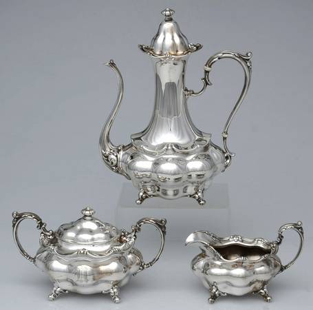 Sterling Hollowware 3-Piece Coffee Set with Coffee Pot