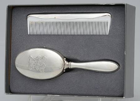 Sterling Hollowware 2 Pc Girl Baby Brush & Comb Set