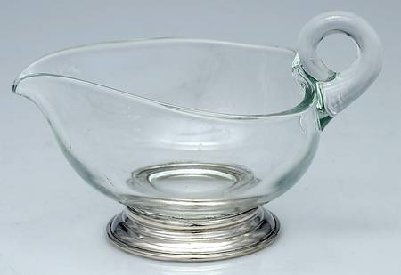 Sterling Hollowware Crystal Creamer with Sterling Base
