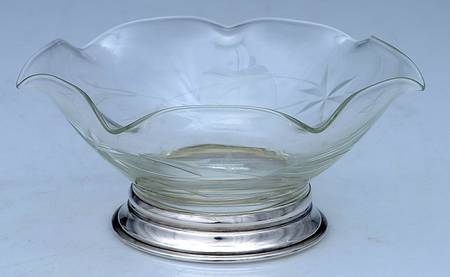 Sterling Hollowware Crystal and Sterling Bon Bon Bowl