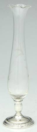 Sterling Hollowware Crystal Vase with Sterling Base