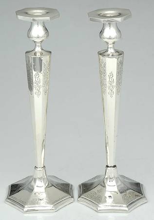 Sterling Hollowware Pair of 14" Candlesticks