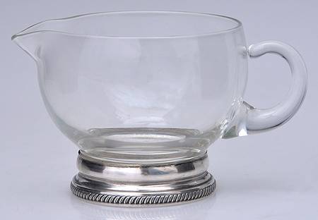 Sterling Hollowware Crystal Creamer with Sterling Base
