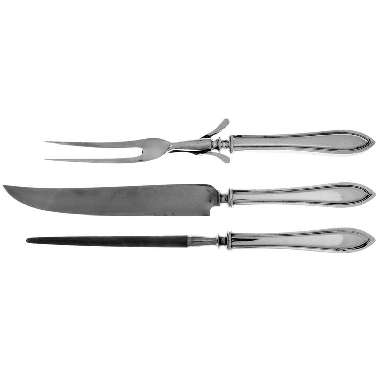 Saybrooke (Silverplate, 1919) Large 3-Piece Roast Carving Set w/ Stainless Blade
