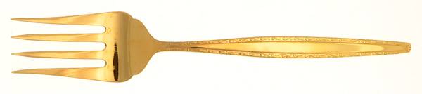 Symphonette (Gold Electroplate) Medium Solid Cold Meat Serving Fork
