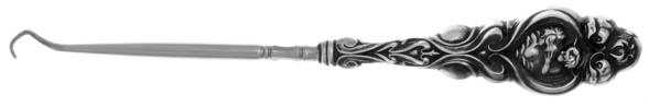 Loves Dream (Sterling, 1904, Hollowware) Button Hook Hollow Handle Large