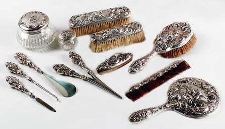 Loves Dream (Sterling, 1904, Hollowware) (12 Pc) Dresser Set