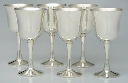 Silverplate Hollowware (Set of 6) Wine Goblet