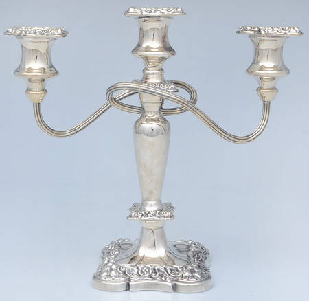 Silverplate Hollowware 11" 3-Light Candelabra