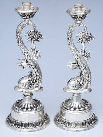 Silverplate Hollowware Pair of 15" Candlesticks