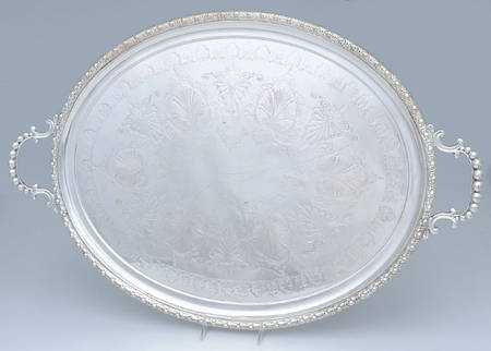 Silverplate Hollowware 24" Waiter Tray