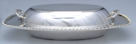 Silverplate Hollowware 12" Oval Double Vegetable