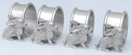 Pewter Hollowware Napkin Ring - Set of 4
