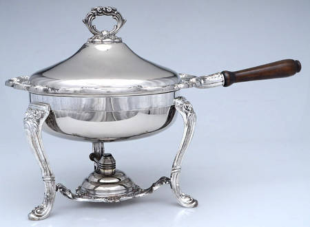 Silverplate Hollowware Chafing Dish W/Lid, Burner & Stand