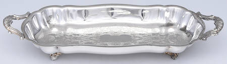 Silverplate Hollowware Plated Footed Bread Tray
