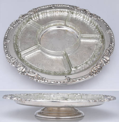 Silverplate Hollowware Lazy Susan with Liner