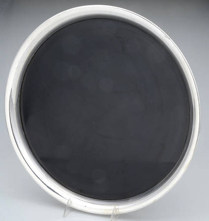 Silverplate Hollowware Round Tray with Lucite Center