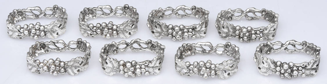Silverplate Hollowware Napkin Ring - Set of 8