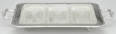 Silverplate Hollowware Relish with Glass Liner