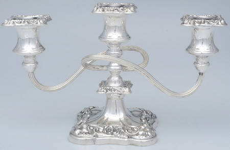 Silverplate Hollowware 6" 3 Light Candelabra