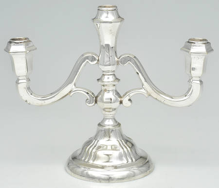 Silverplate Hollowware 10" 3 Light Candleabra