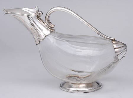 UNH32 (Silverplate, Hollowware) Silverplate Carafe w/Glass Body