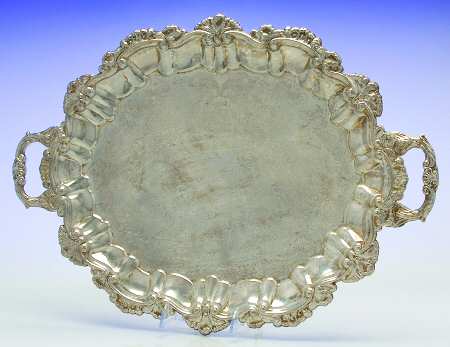 Silverplate Hollowware Medium Footed Waiter Tray