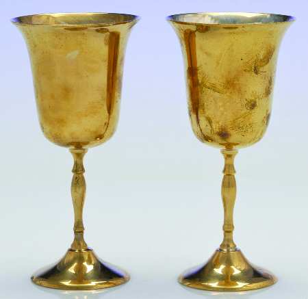 Silverplate Hollowware Wine Goblet - Set of 2 with Case