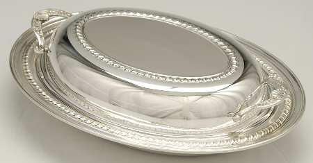Silverplate Hollowware (2 Pc) 11" Oval Double Vegetable